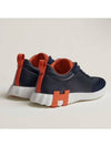 Men's Bouncing Sneakers Leather Marine Blue Orange Logo - HERMES - BALAAN 10