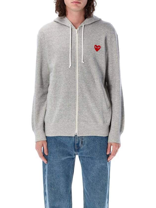 Comme Des Garçons Play Red Heart Patch Zip-Up Hoodie - COMME DES GARCONS PLAY - BALAAN 4