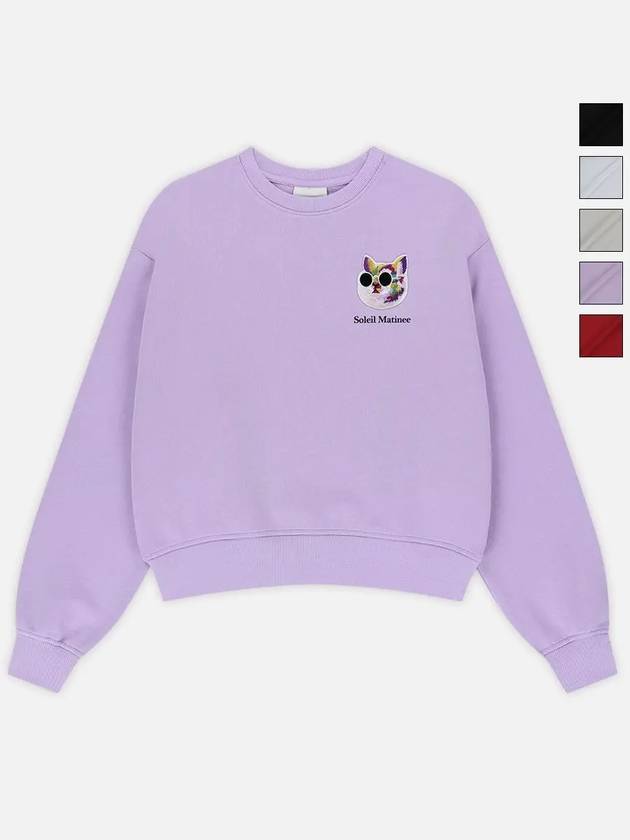 Mini Fancy Kitty Wappen Sweatshirt Lavender - LE SOLEIL MATINEE - BALAAN 2