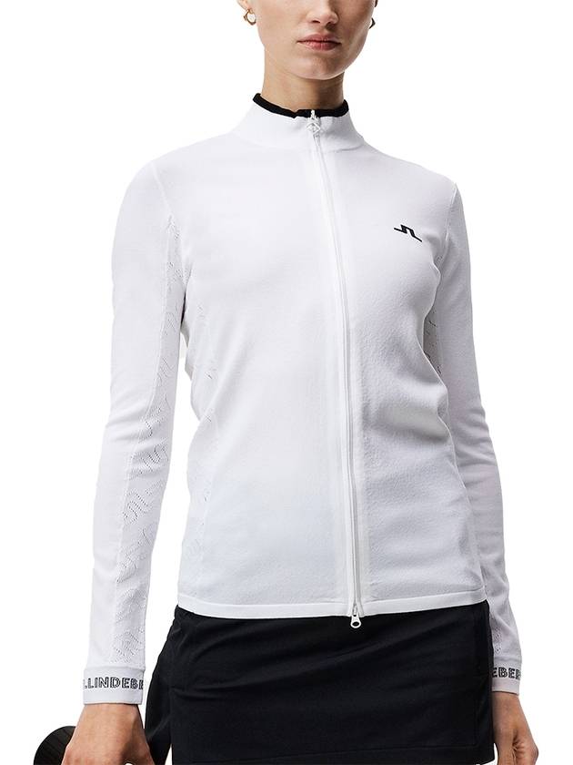 Almaida Full Zip Knit Top White - J.LINDEBERG - BALAAN 5