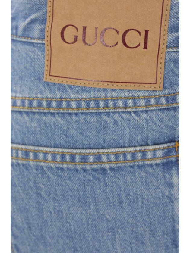 Lasered Double G Denim Jeans Blue - GUCCI - BALAAN 5