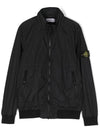 Kids Compass Badge Zip Up Jacket Black - STONE ISLAND - BALAAN 1