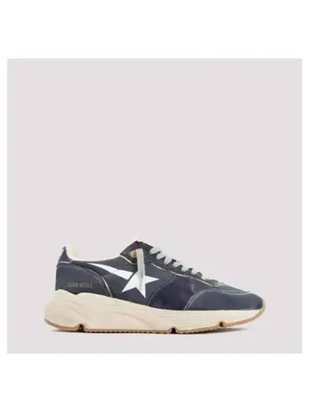 White Star Print Nylon Low Top Sneakers Dark Blue - GOLDEN GOOSE - BALAAN 2