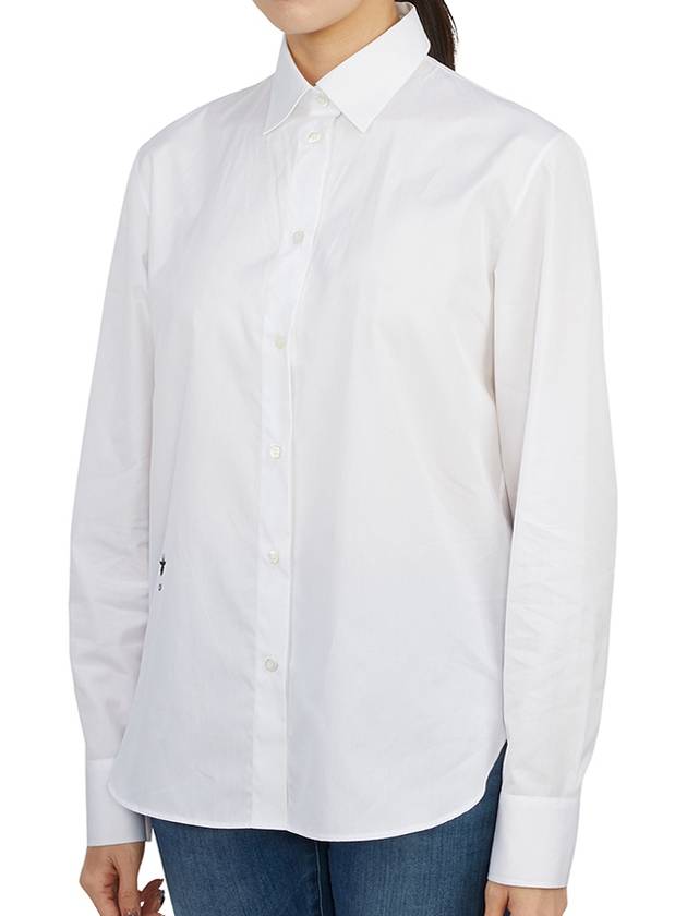 CD Embroidered Cotton Shirt White - DIOR - BALAAN 3