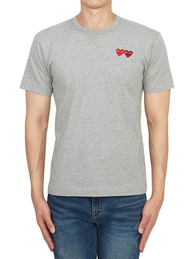 Double Heart Waffen Men's Short Sleeve TShirt AZ T226 051 3 - COMME DES GARCONS - BALAAN 1