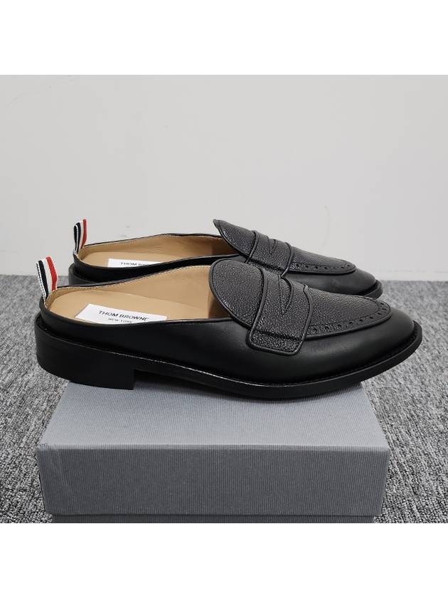 Varsity Grain Leather Penny Bloafer Black - THOM BROWNE - BALAAN 3