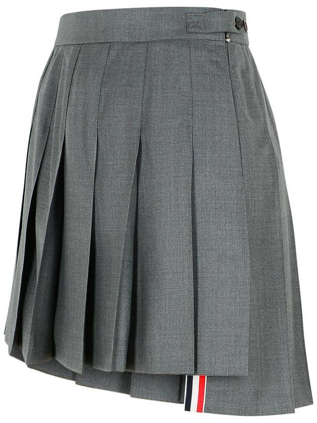 RMB Wool Mini Pleated Skirt Grey - THOM BROWNE - BALAAN 3