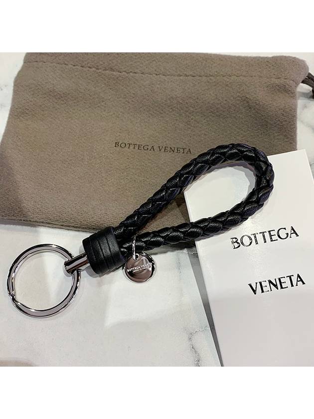 Intrecciato Leather Key Holder Black - BOTTEGA VENETA - BALAAN 3