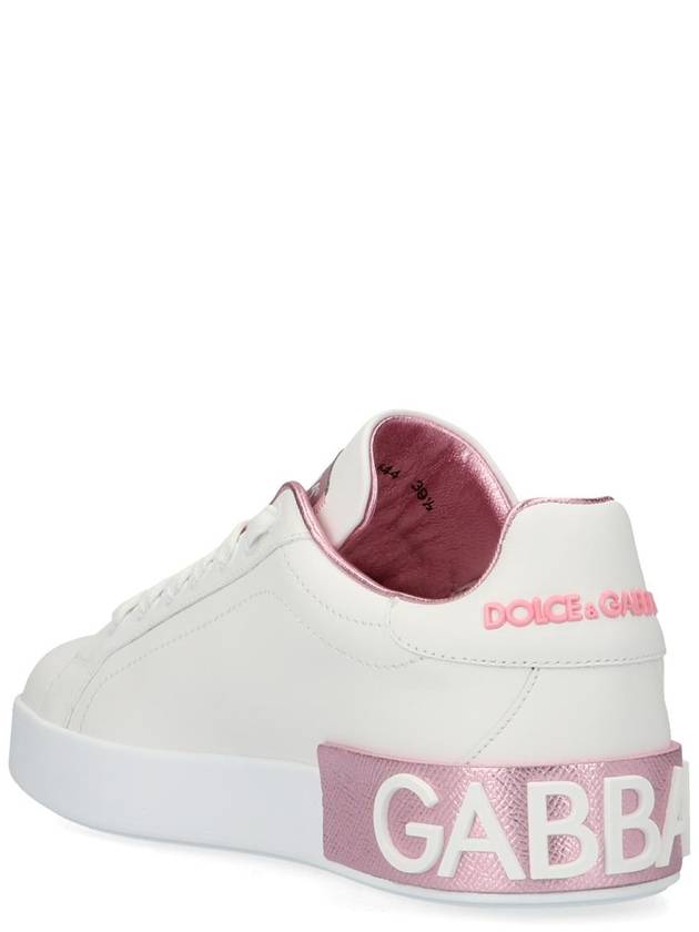 Portofino low-top sneakers white pink - DOLCE&GABBANA - BALAAN 3