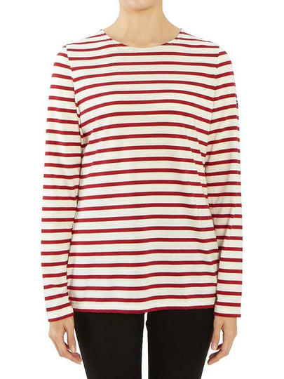 Minquiers Striped Long Sleeve T-Shirt Red - SAINT JAMES - BALAAN 2