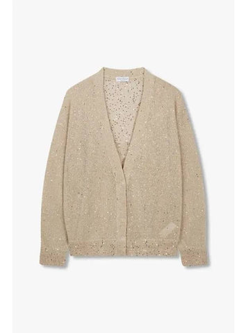 Women s Hidden Snap Button Knit Cardigan Beige - BRUNELLO CUCINELLI - BALAAN 1