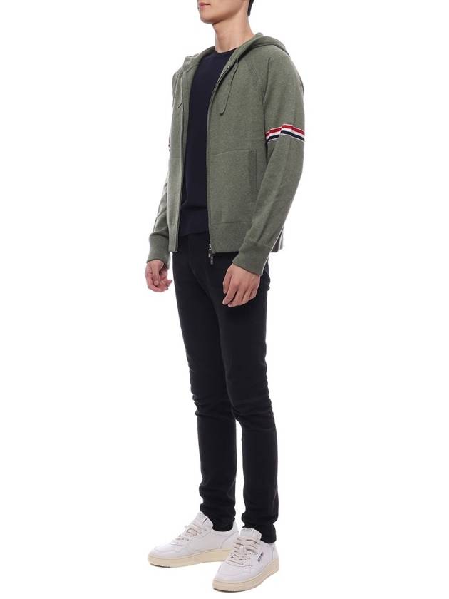 Armband Cashmere Zip-Up Hoodie Dark Green - THOM BROWNE - BALAAN 5