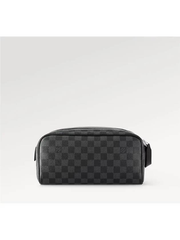 Dopp Kit Toilet Canvas Pouch Bag Grey - LOUIS VUITTON - BALAAN 7