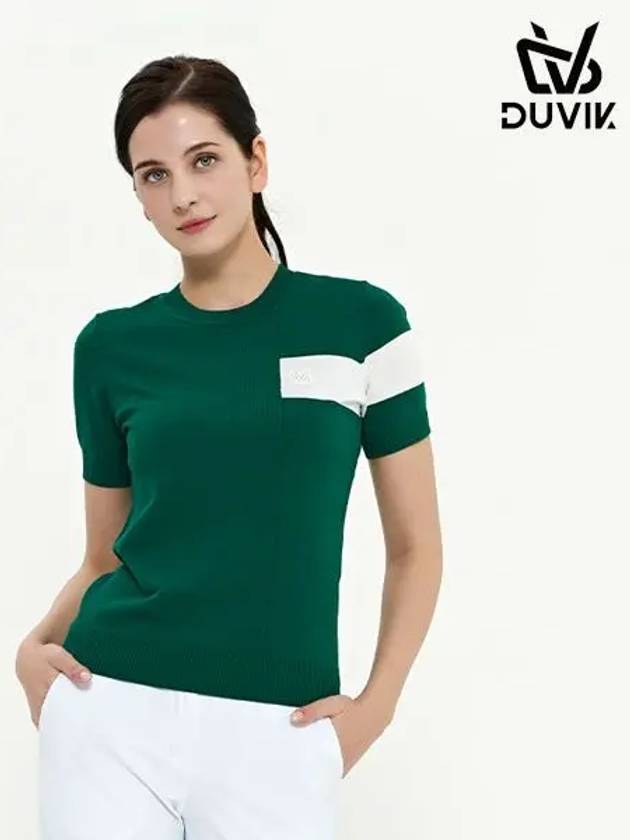 Cotton Block Round Short Sleeve Sweater DC2WSW011 - DUVIK - BALAAN 6