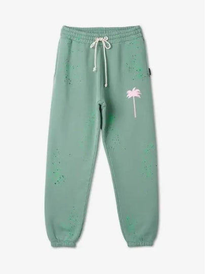 Paint Splatter Track Pants Green Pink PMCH011S23FLE0015530 - PALM ANGELS - BALAAN 2