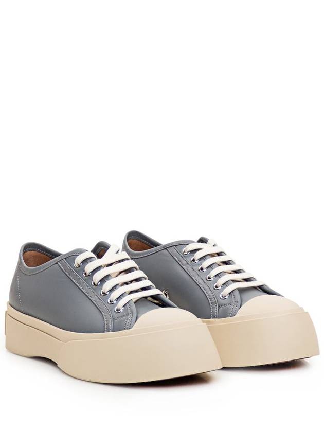 Pablo leather lace-up low-top sneakers gray - MARNI - BALAAN 3