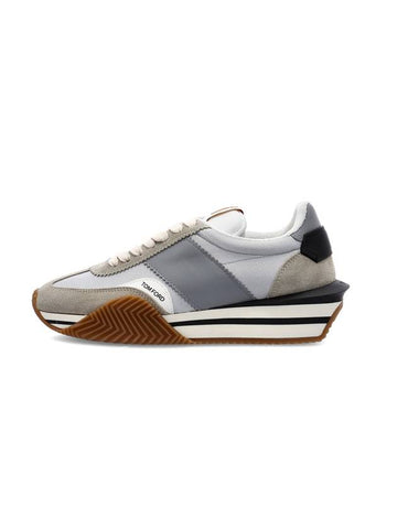 James Suede Low Top Sneakers Grey Beige - TOM FORD - BALAAN 1
