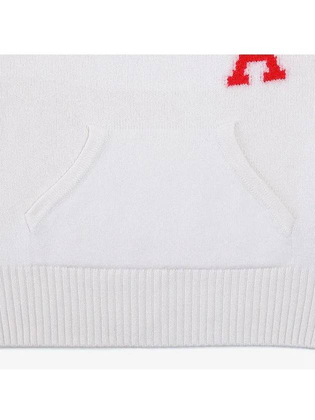 Big Heart Logo Wool Hoodie White - AMI - BALAAN 4