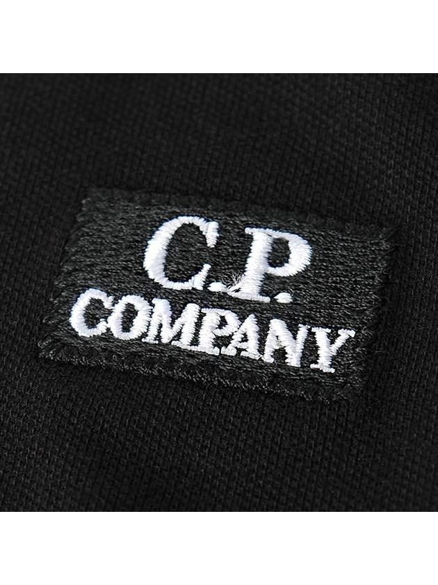 CP Company Slim Fit Short Sleeve Collar T Shirt Black 12CMPL054A - CP COMPANY - BALAAN 4