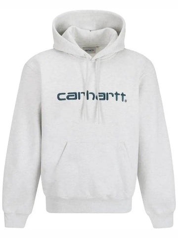 logo embroidery brushed hoodie ash heather I030547 2IMXX - CARHARTT - BALAAN 1