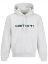 logo embroidery brushed hoodie ash heather I030547 2IMXX - CARHARTT - BALAAN 2