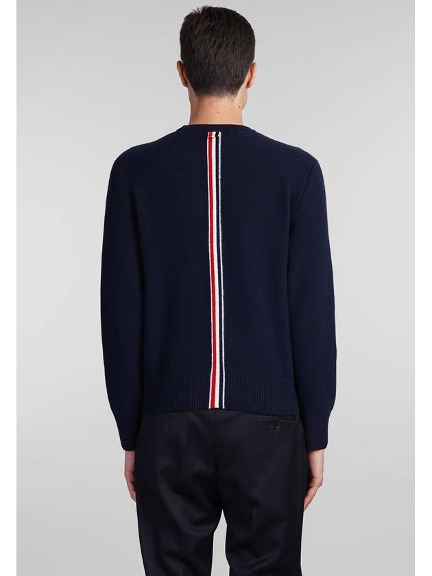 Arm Band Merino Wool Pique Knit Top Navy - THOM BROWNE - BALAAN 4