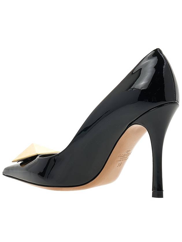 Women's One-Stud Pumps Heel Black - VALENTINO - BALAAN.