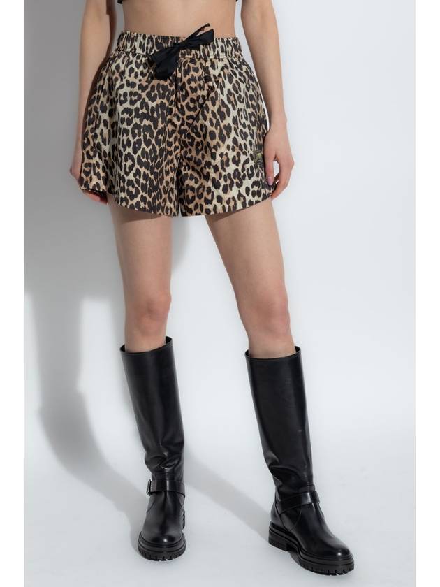 Ganni Animal Print Shorts, Women's, Beige - GANNI - BALAAN 3