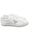 Brushed Leather Low Top Sneakers White - PRADA - BALAAN 2