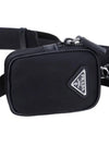 Triangle Logo Re-Nylon Saffiano Leather Cross Bag Black - PRADA - BALAAN 8