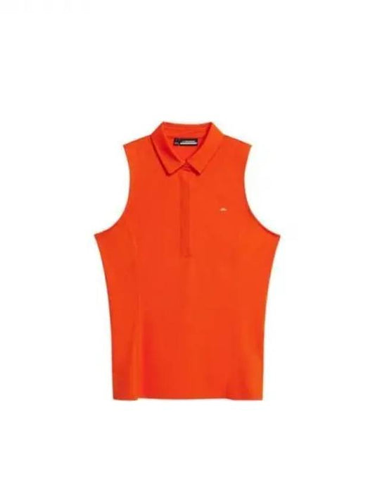 Golf Women s Dena Sleeveless Top Tangerine Tango GWJ09009G016 Domestic Product - J.LINDEBERG - BALAAN 1