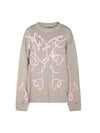 Seasonal Logo Print Distressed Knit Top Beige Grey - ACNE STUDIOS - BALAAN 1