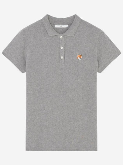 Fox Head Patch Classic Short Sleeve Polo Shirt Grey - MAISON KITSUNE - BALAAN 2