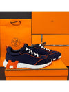 Men's Bouncing Sneakers Neoprene Marine Blue H Orange Logo - HERMES - BALAAN 3