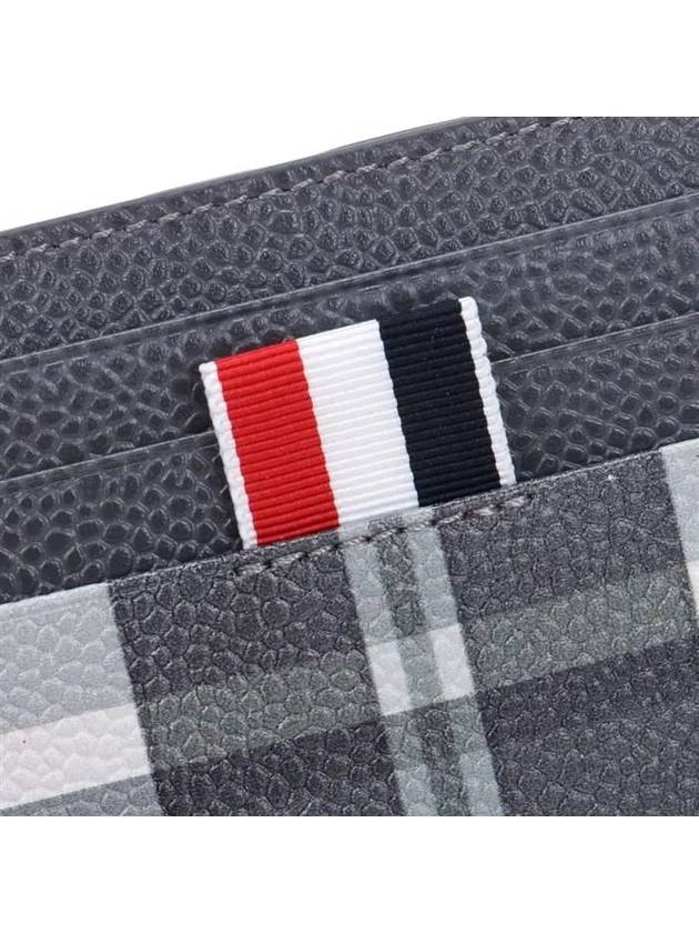 4-Bar Madras Pebble Grain Leather Card Wallet - THOM BROWNE - BALAAN 6