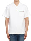 RWB Pocket Interlock Cotton Short Sleeve Polo Shirt White - THOM BROWNE - BALAAN 2