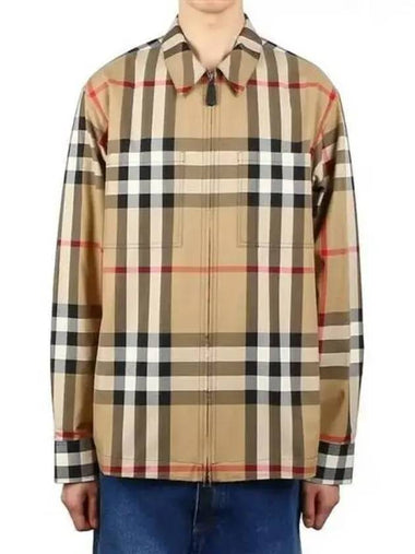 Examiner Late Check Cotton Oversized Shirt 270885 - BURBERRY - BALAAN 1