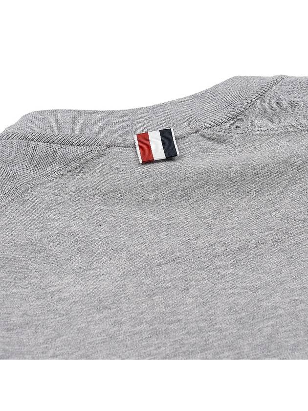 4-Bar Striped Cotton Long Sleeve T-Shirt Light Grey - THOM BROWNE - BALAAN 8