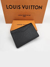 Pocket Organizer Taiga Leather Card Wallet Black - LOUIS VUITTON - BALAAN 3