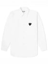 Play Black Heart Patch Long Sleeve Shirt White - COMME DES GARCONS - BALAAN 2