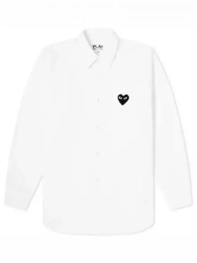 Play Black Heart Patch Long Sleeve Shirt White - COMME DES GARCONS - BALAAN 2