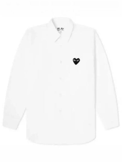 Play Black Heart Patch Long Sleeve Shirt White - COMME DES GARCONS - BALAAN 2