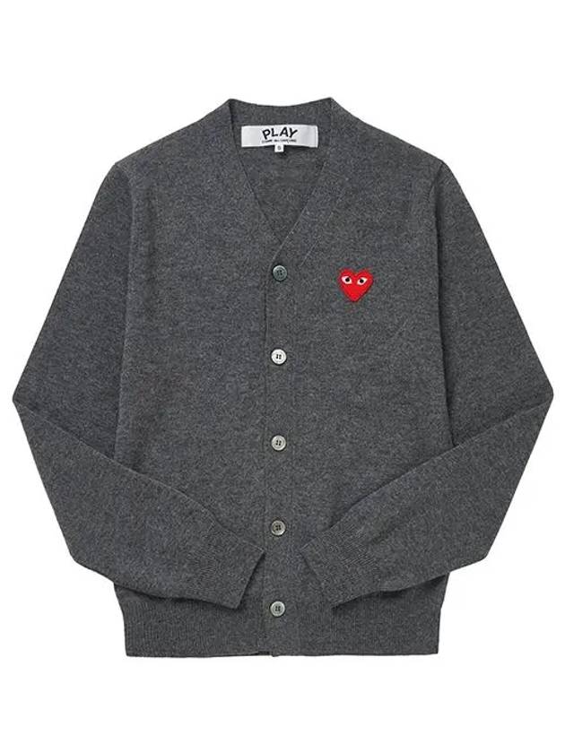 Red Heart Cardigan Dark Grey P1 AZ N008 3 - COMME DES GARCONS - BALAAN 3