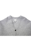 Men's Back Metal Square Texture V-neck Button Cardigan Gray W233KN12510G - WOOYOUNGMI - BALAAN 4