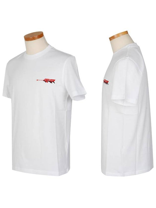 Embroidery Arrow Slim Short Sleeved T-Shirt White - GIVENCHY - BALAAN 1