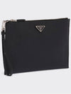 Saffiano Leather Clutch Bag Black - PRADA - BALAAN 4