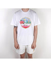 Fleur Crew Neck Short Sleeve T-Shirt White - CASABLANCA - BALAAN 2