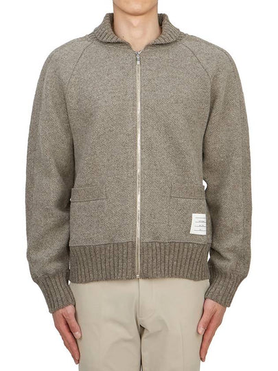 Alpaca Wool Zipper Bomber Jacket Grey - THOM BROWNE - BALAAN 2