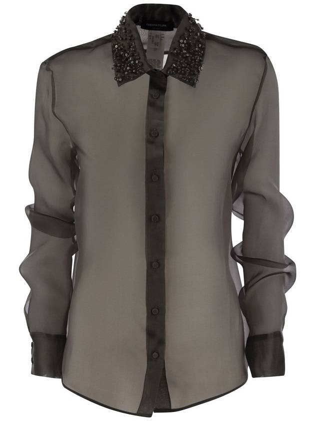 Silk organza shirt with embroidery - FABIANA FILIPPI - BALAAN 1