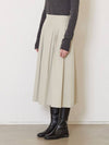 8 Tuck Cotton A-Line Skirt Pale Khaki - JUN BY JUN K - BALAAN 2